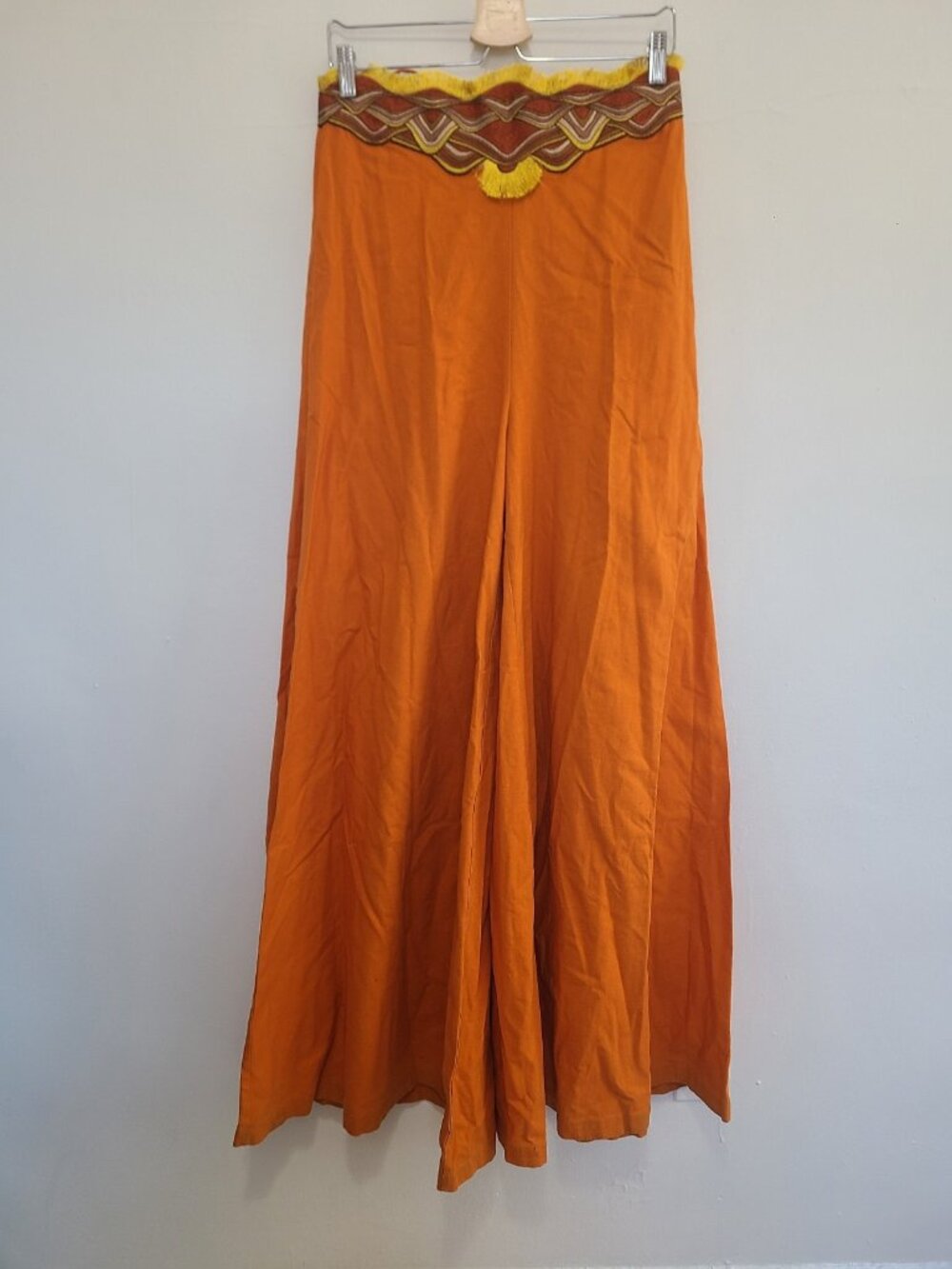 Andrea Iyamah Ilo High Waisted Pant  Orange Wide Leg size M